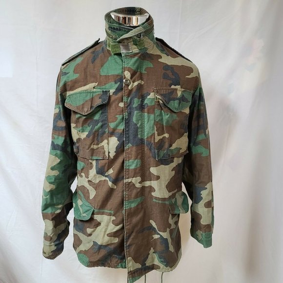 Golden MFG US Army Hooded Woodland Camo Cold Weather Heavy Military Coat Jacket - Picture 2 of 12